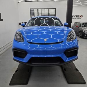 Très belle Porsche 718 Cayman GT4 bleu requin full options en Importation Allemagne avec film de protection PPF