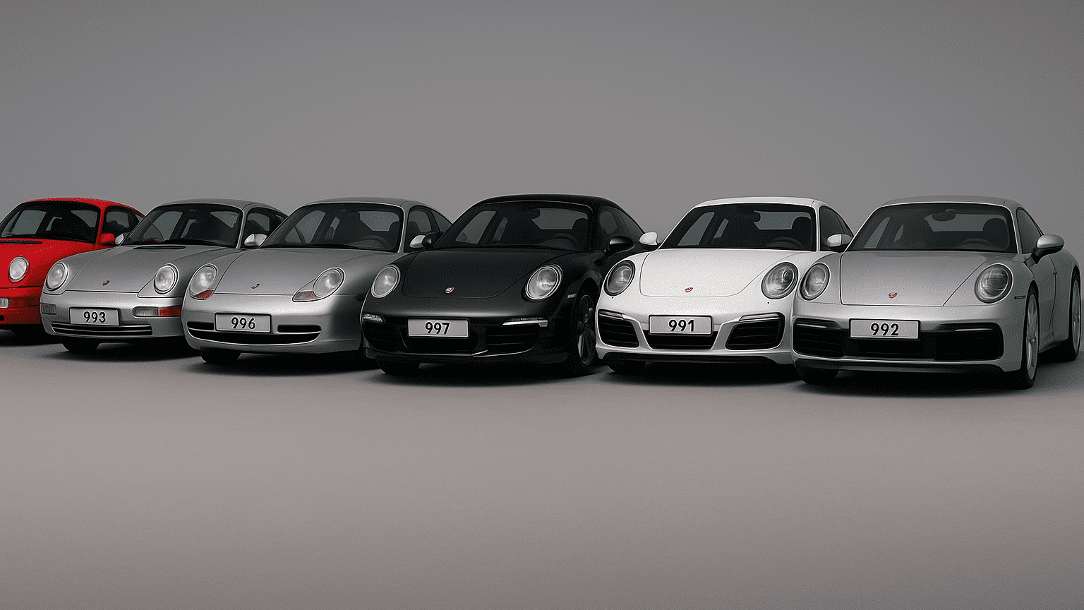 Gamme Porsche 911 coupé générée par IA pour Premium Auto Conseil